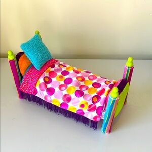 Doll Bed with Bedding and Pillow